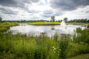 Lovely pond at the Saratoga National Golf Club