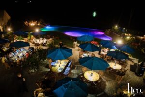 prime outdoor patio at night